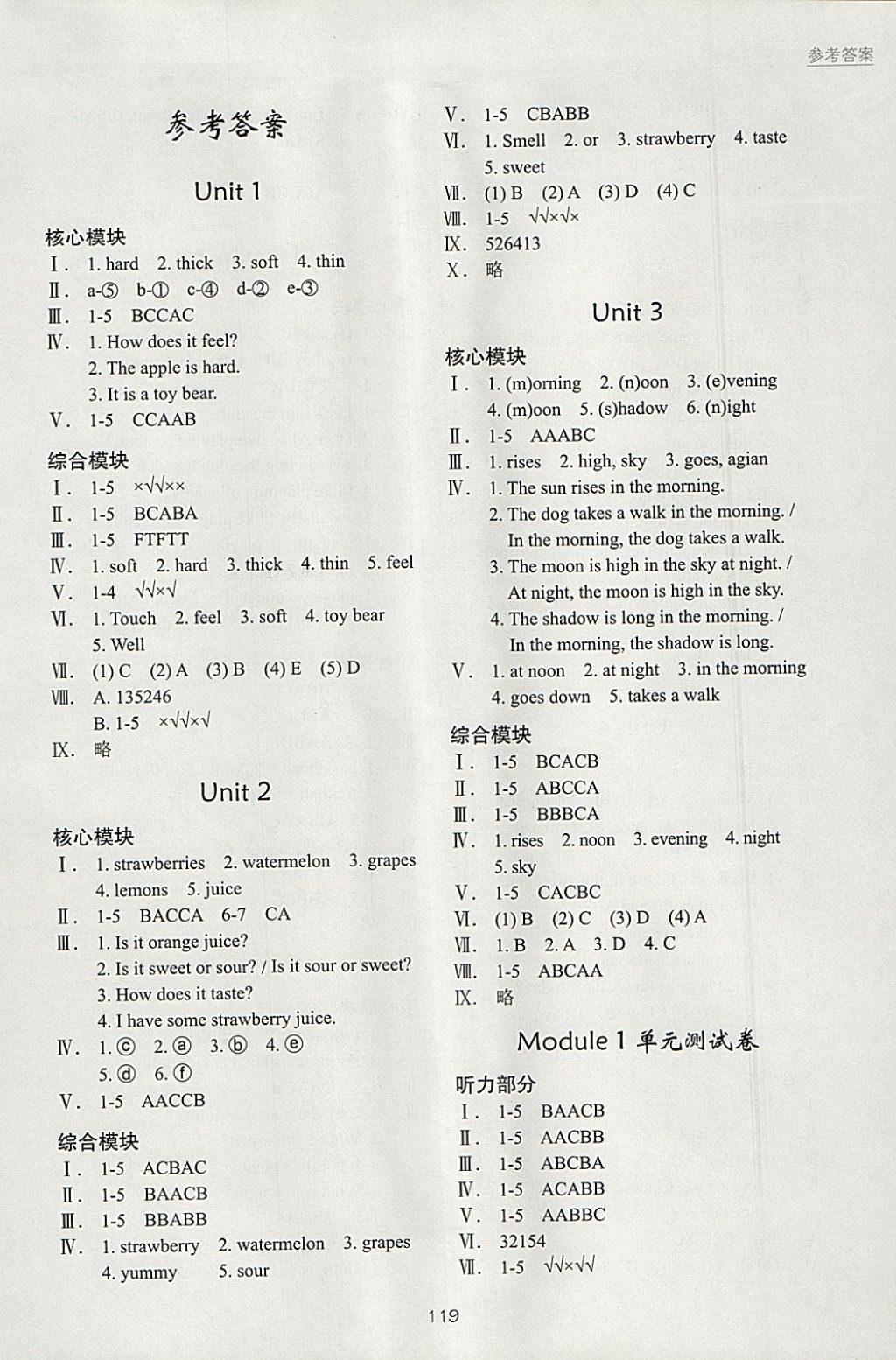 2018年深圳市小学英语课堂跟踪四年级下册沪教版 参考答案第1页