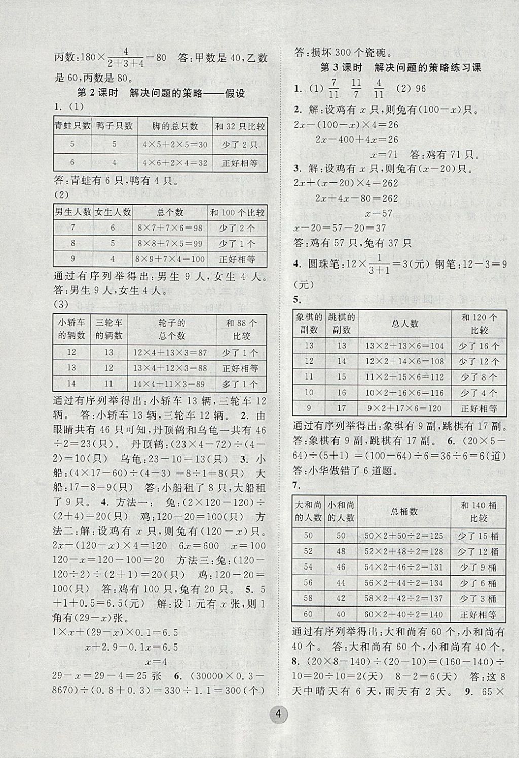 2018年課時金練六年級數(shù)學(xué)下冊江蘇版 參考答案第4頁