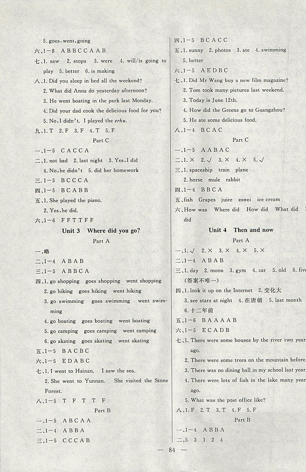 2018年百分學(xué)生作業(yè)本題練王六年級(jí)英語(yǔ)下冊(cè)人教PEP版 參考答案第2頁(yè)