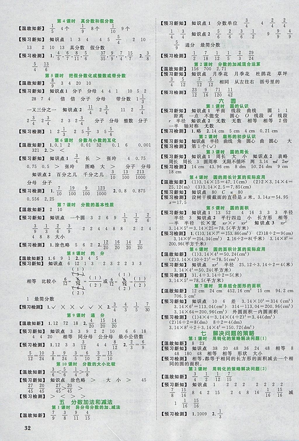 2018年陽光同學課時優(yōu)化作業(yè)五年級數學下冊蘇教版 參考答案第12頁