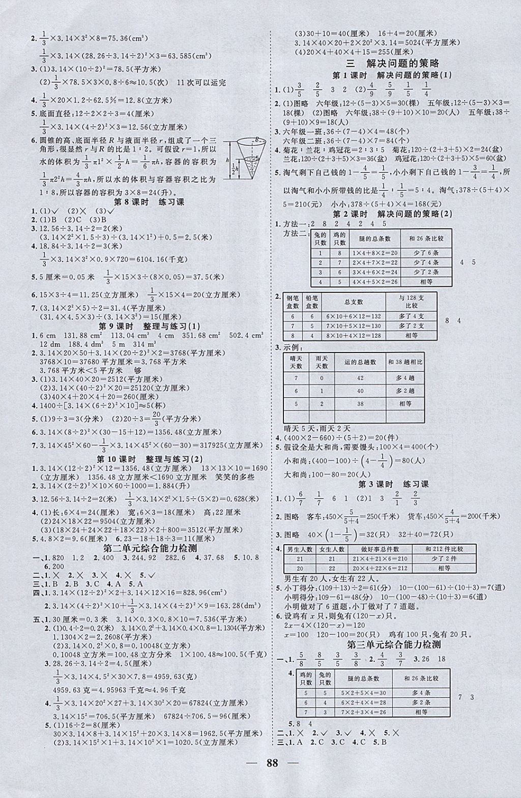 2018年阳光同学课时优化作业六年级数学下册苏教版 参考答案第2页