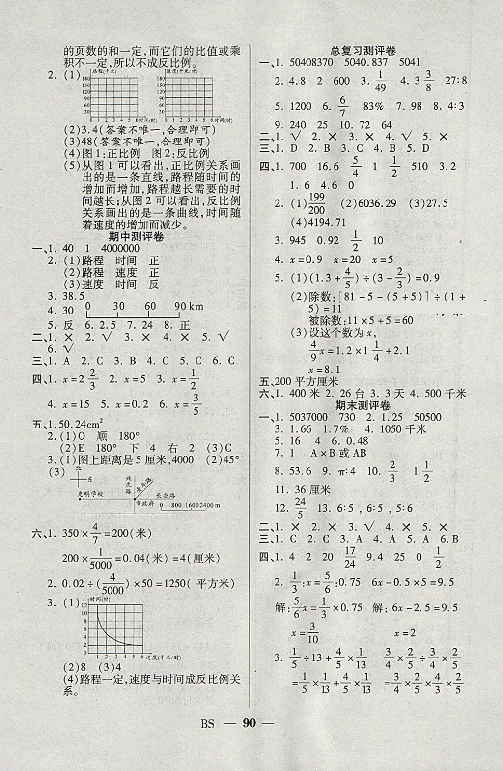 2018年啟智課堂六年級數(shù)學(xué)下冊北師大版 參考答案第6頁