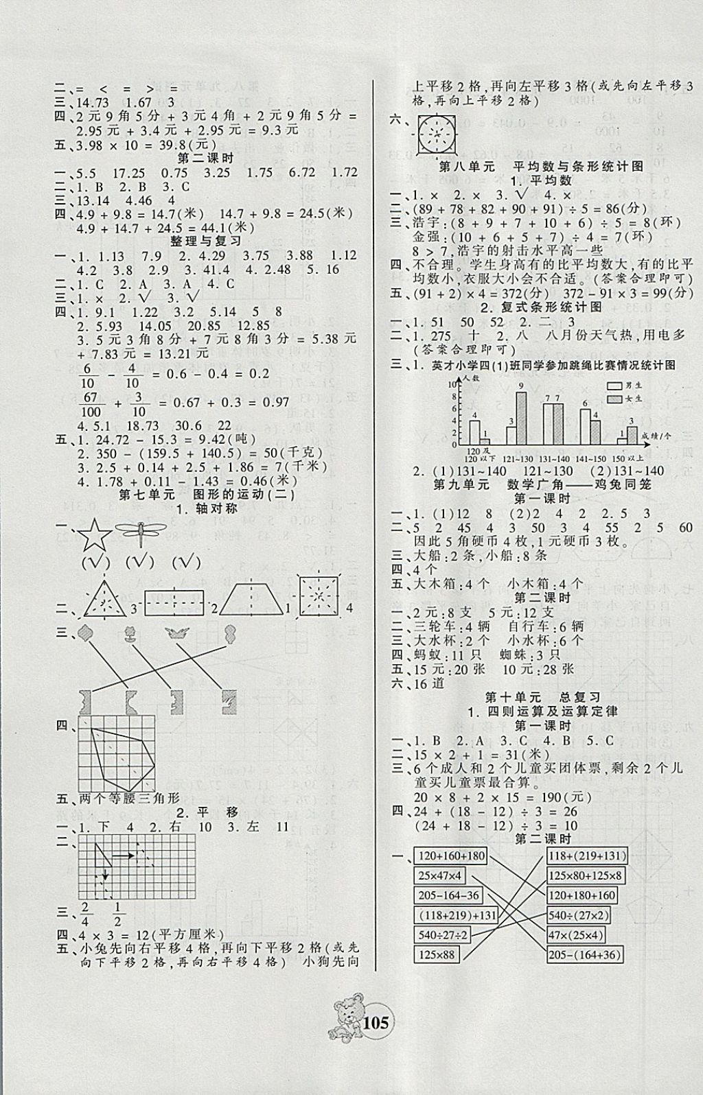 2018年創(chuàng)維新課堂四年級(jí)數(shù)學(xué)下冊(cè)人教版 參考答案第5頁(yè)