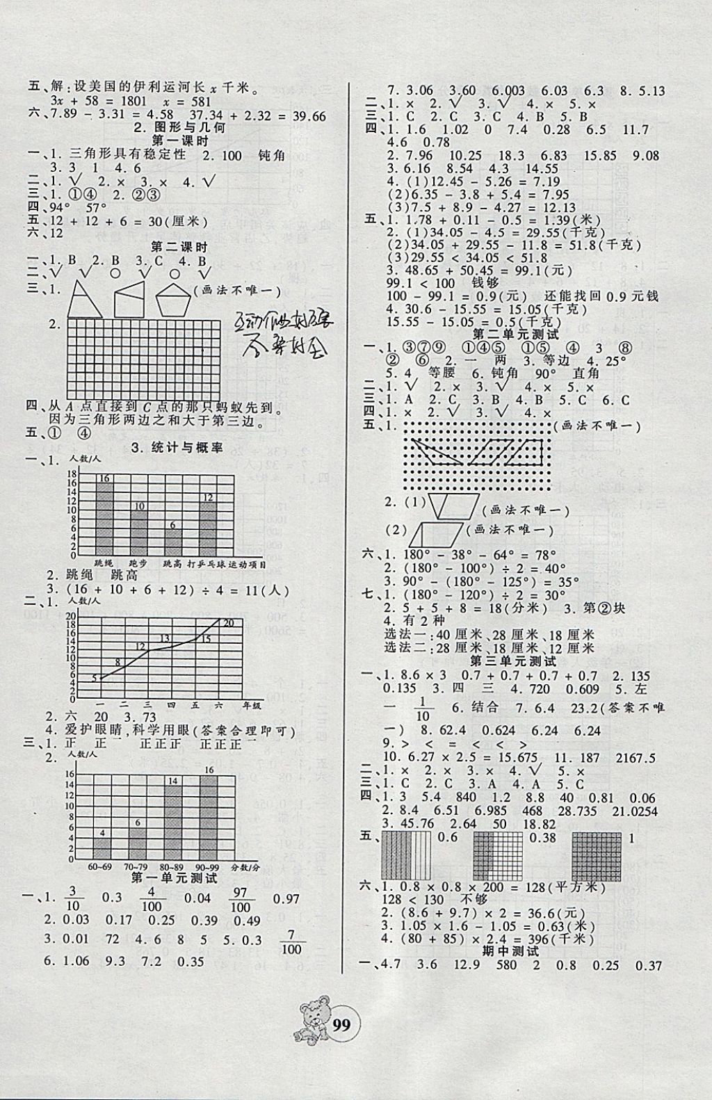 2018年創(chuàng)維新課堂四年級數(shù)學(xué)下冊北師大版 參考答案第7頁