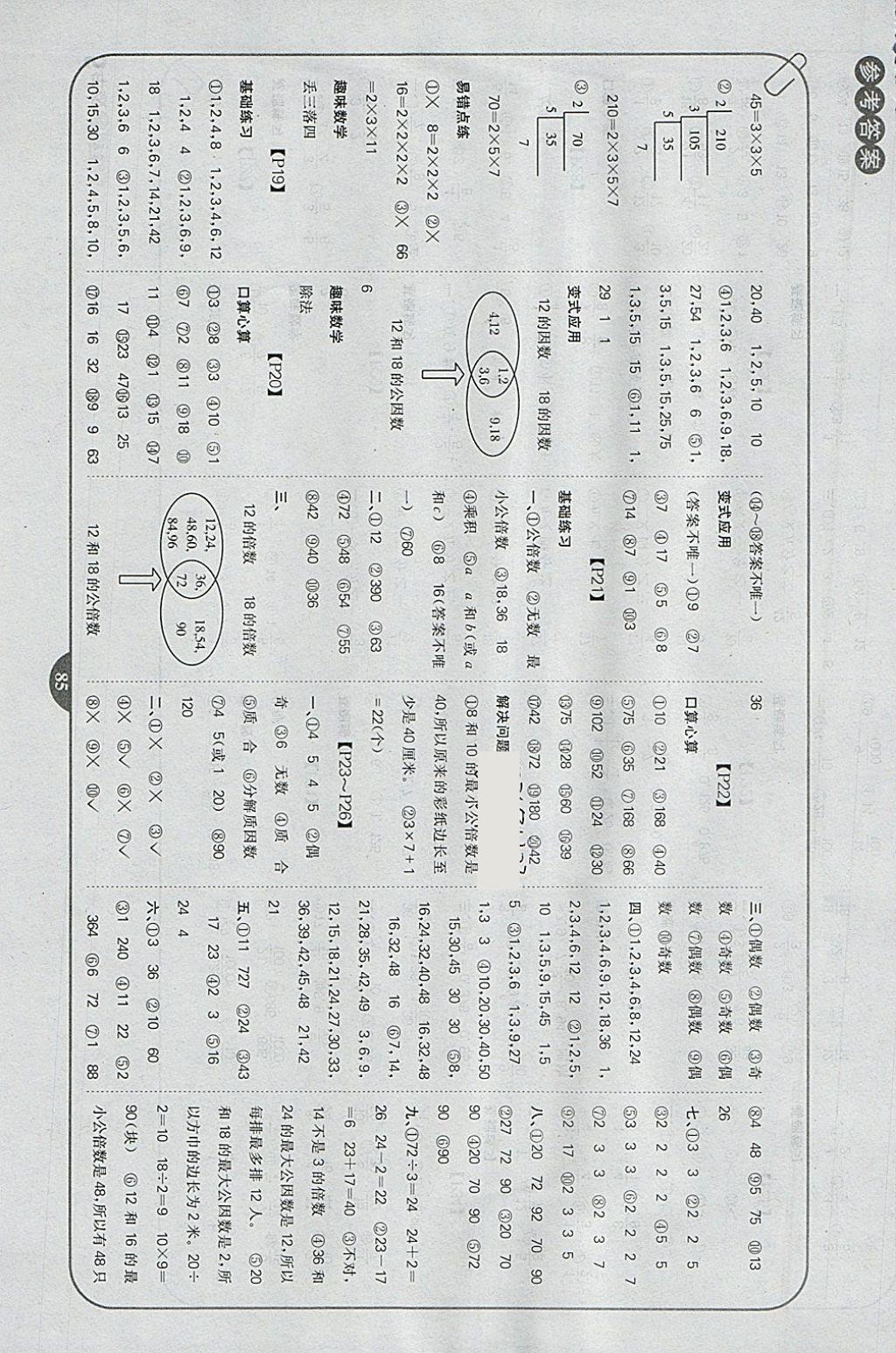 2018年培優(yōu)口算題卡五年級(jí)下冊(cè)江蘇版 參考答案第3頁