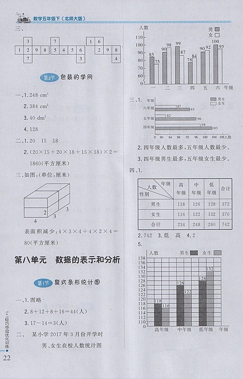 2018年1加1輕巧奪冠優(yōu)化訓(xùn)練五年級數(shù)學(xué)下冊北師大版銀版 參考答案第11頁