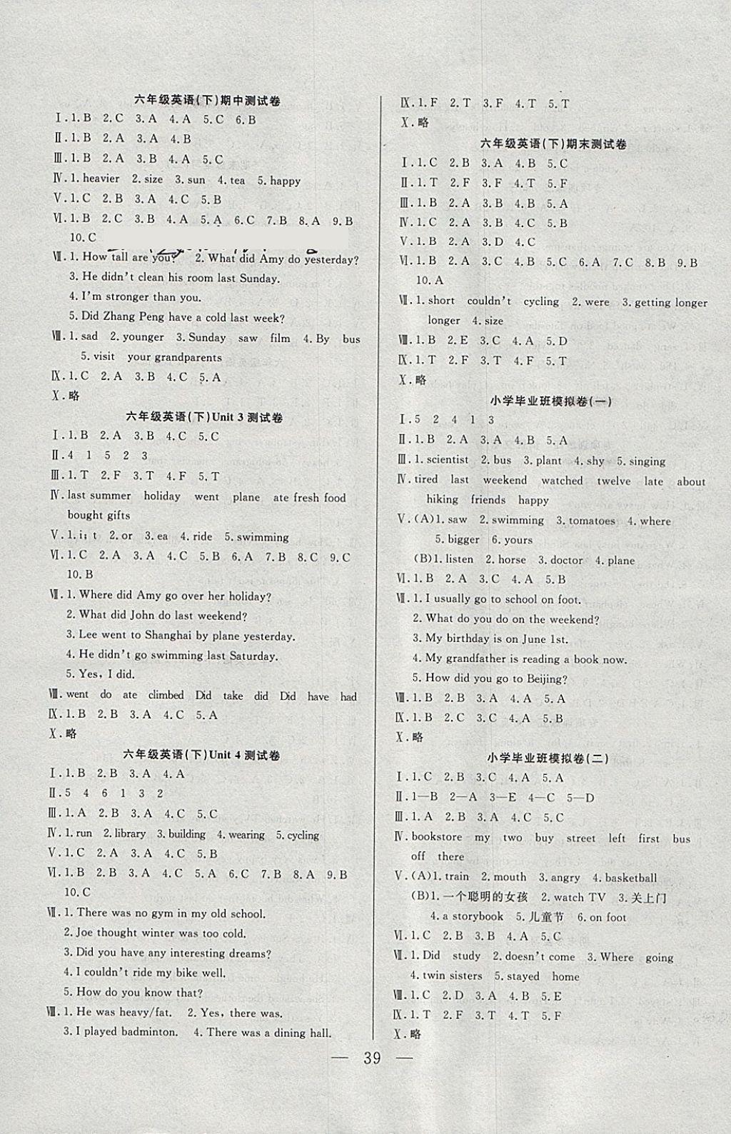 2018年優(yōu)等生全優(yōu)計(jì)劃課時(shí)優(yōu)化練加測(cè)六年級(jí)英語(yǔ)下冊(cè)人教PEP版 參考答案第7頁(yè)