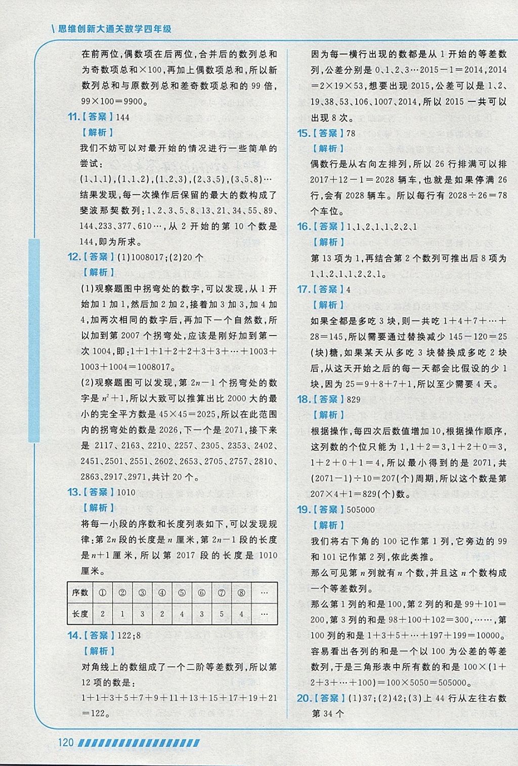 2018年學而思思維創新大通關四年級數學 參考答案第8頁