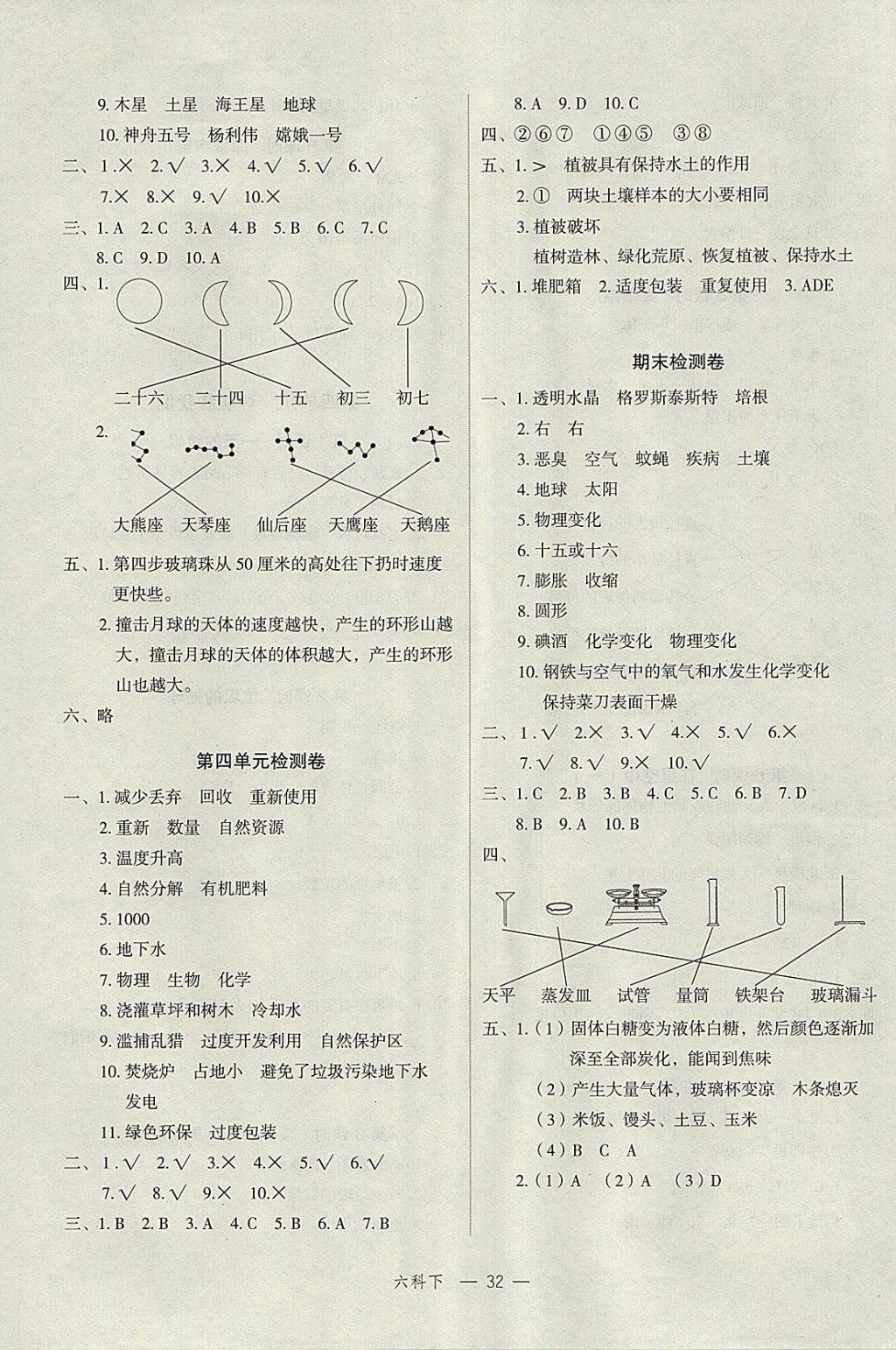 2018年名師面對(duì)面先學(xué)后練六年級(jí)科學(xué)下冊(cè)教科版 參考答案第8頁(yè)