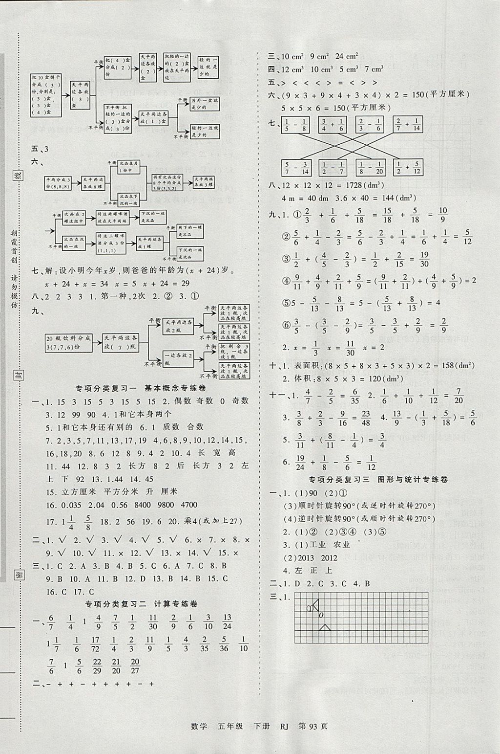 2018年王朝霞考點(diǎn)梳理時(shí)習(xí)卷五年級(jí)數(shù)學(xué)下冊人教版 參考答案第5頁