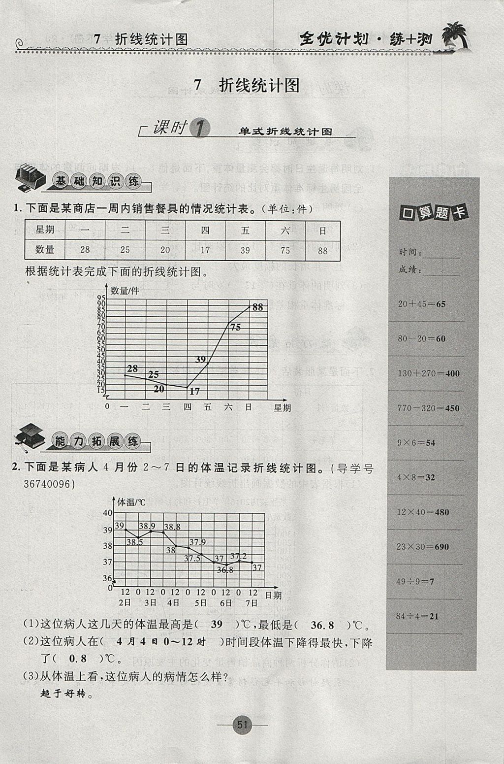 2018年優(yōu)等生全優(yōu)計劃課時優(yōu)化練加測五年級數(shù)學(xué)下冊人教版 參考答案第51頁