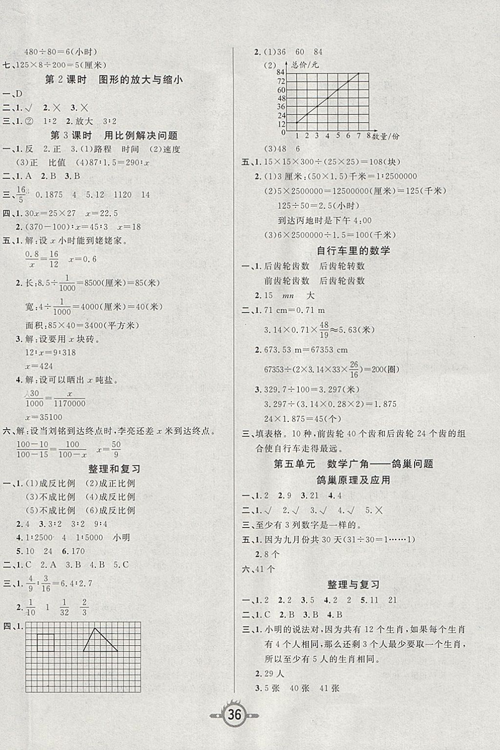 2018年创新课课练六年级数学下册人教版 参考答案第4页