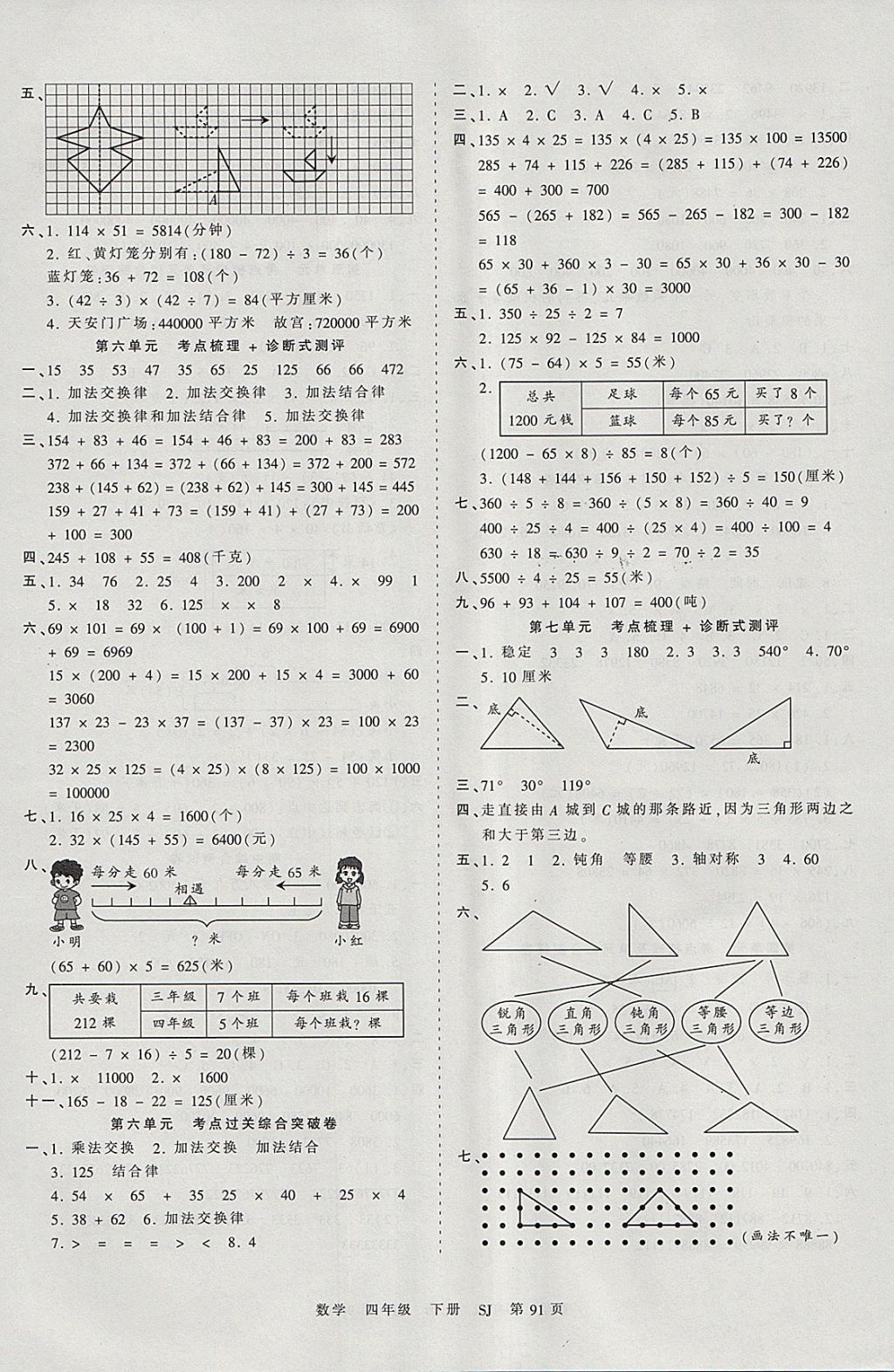 2018年王朝霞考點(diǎn)梳理時(shí)習(xí)卷四年級(jí)數(shù)學(xué)下冊(cè)蘇教版 參考答案第3頁(yè)