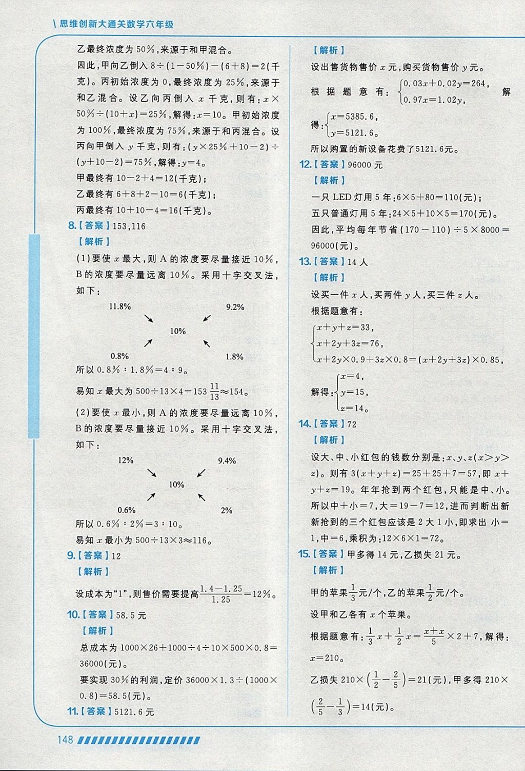 2018年學而思思維創(chuàng)新大通關(guān)六年級數(shù)學 參考答案第6頁