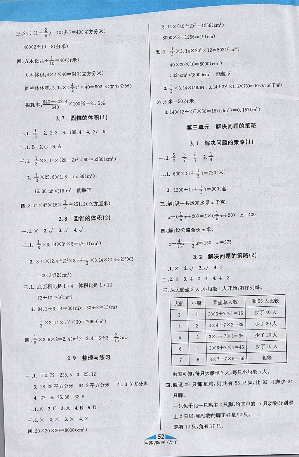 2018年課內(nèi)課外六年級(jí)數(shù)學(xué)下冊(cè)江蘇版 參考答案第2頁