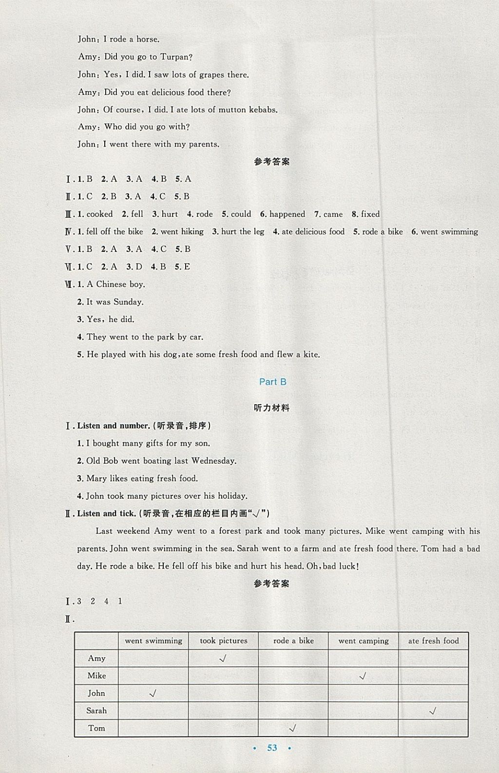 2018年同步測控優(yōu)化設計六年級英語下冊人教版增強版 參考答案第5頁