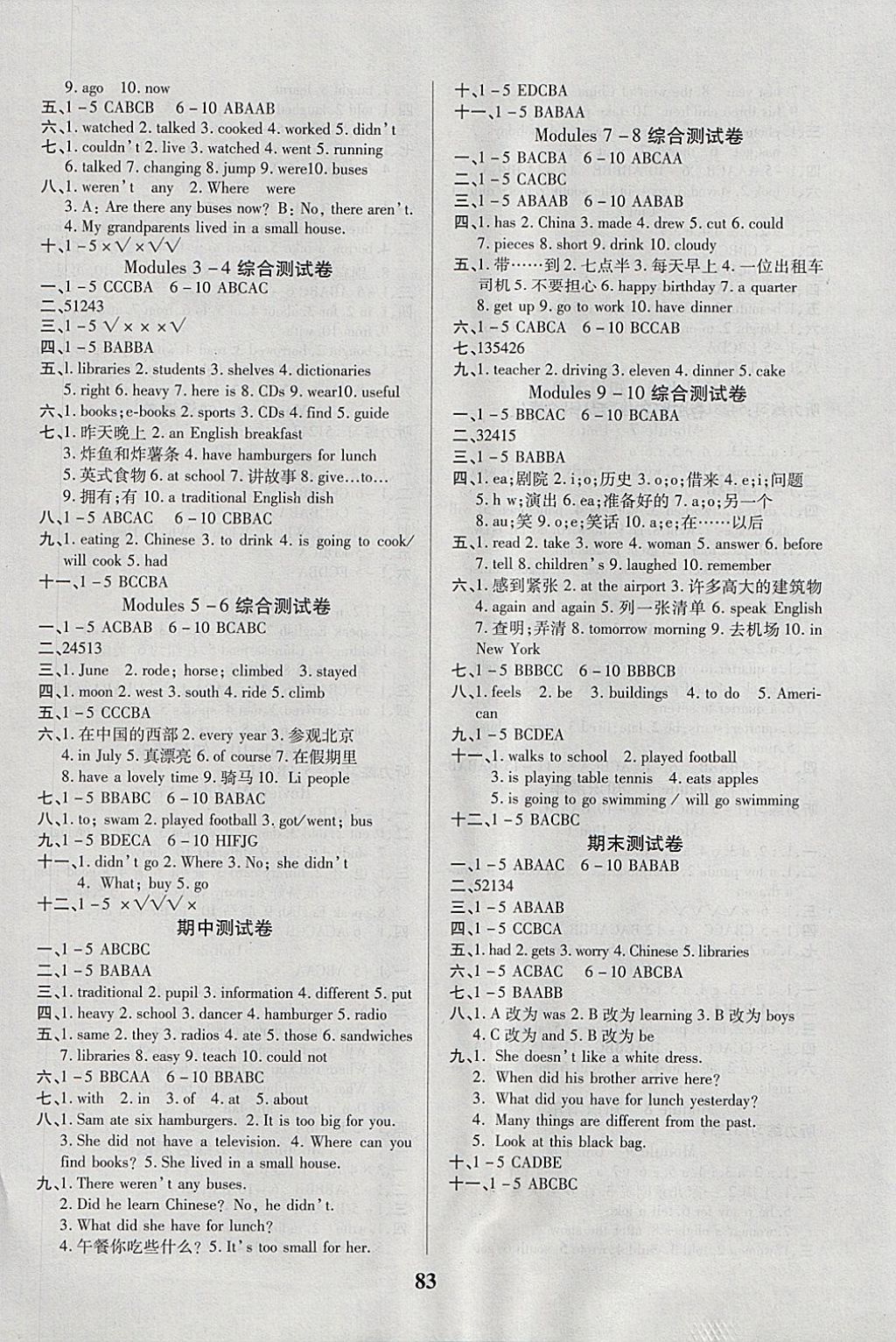 2018年培優(yōu)三好生課時(shí)作業(yè)五年級(jí)英語(yǔ)下冊(cè)A版 參考答案第3頁(yè)