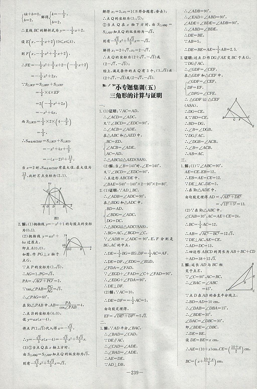 2018年中考总复习导与练精讲册数学北师大版 参考答案第33页