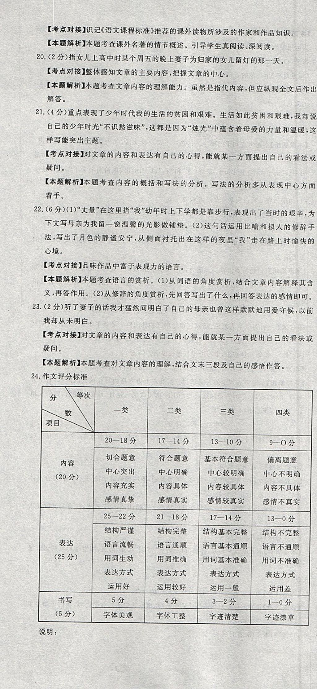 2018年河北中考必備中考第一卷巨匠金卷語文 參考答案第31頁