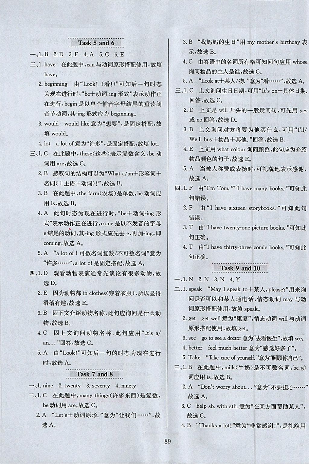 2018年小學(xué)教材全練六年級(jí)英語下冊(cè)人教精通版三起 參考答案第13頁