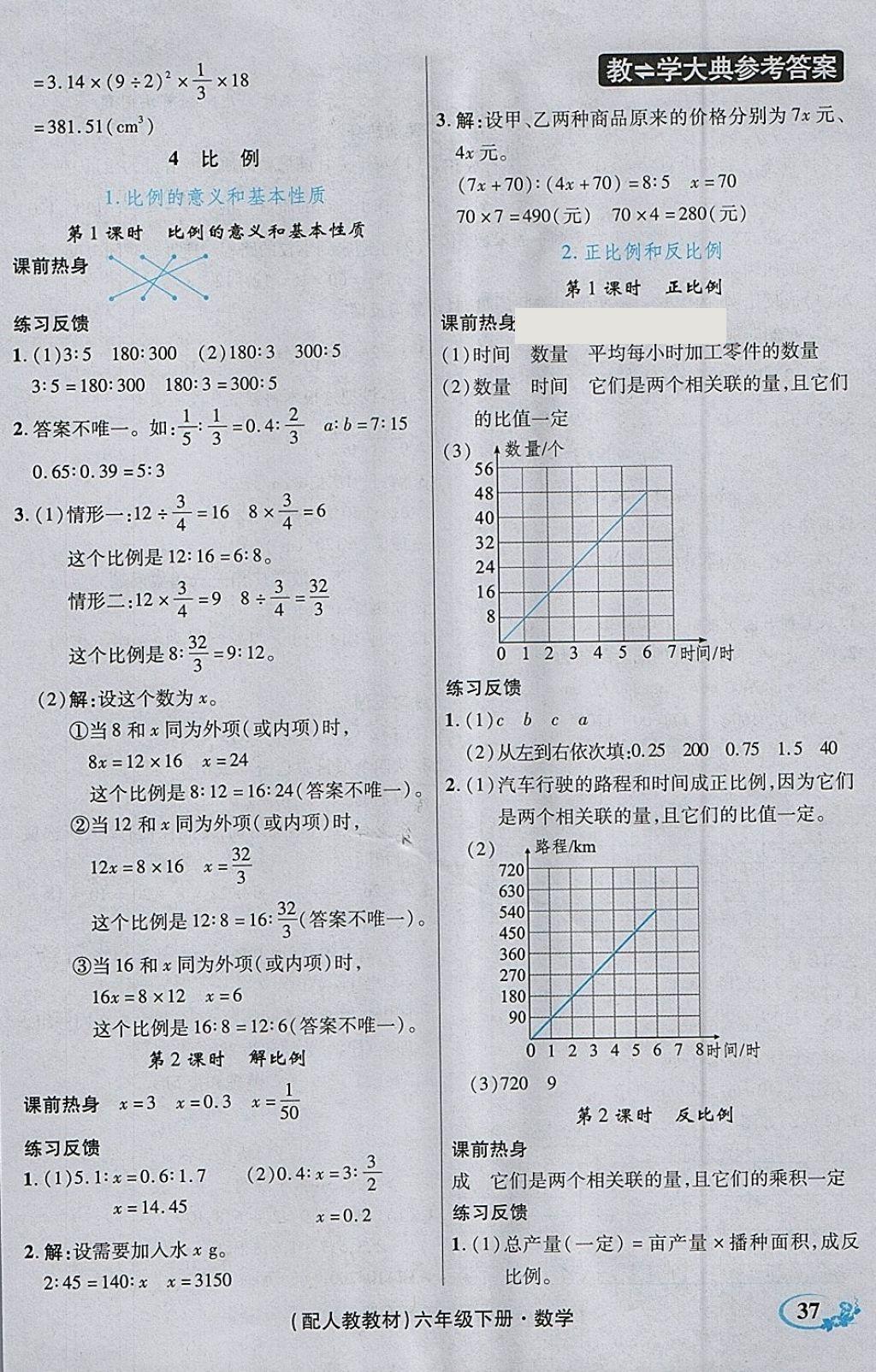 2018年教學大典六年級數(shù)學下冊人教版 參考答案第29頁