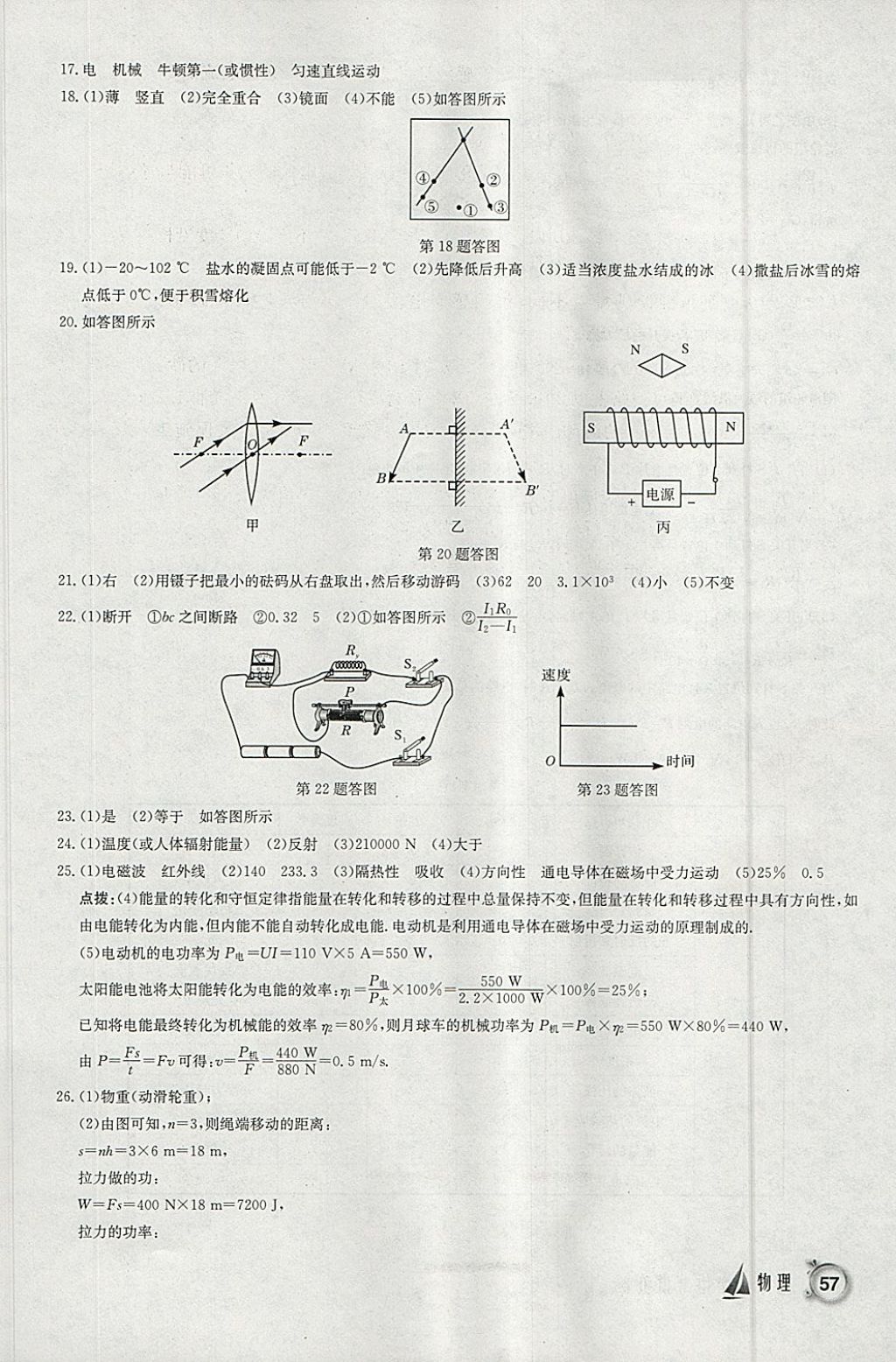 2018年啟東中學(xué)中考模擬卷物理 參考答案第2頁(yè)