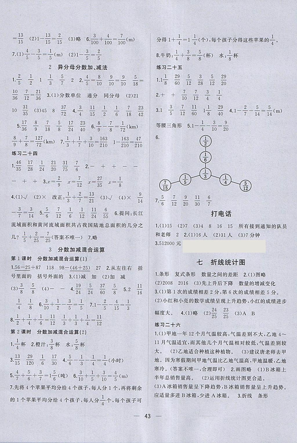 2018年机灵兔课堂小作业五年级数学下册人教版 参考答案第7页