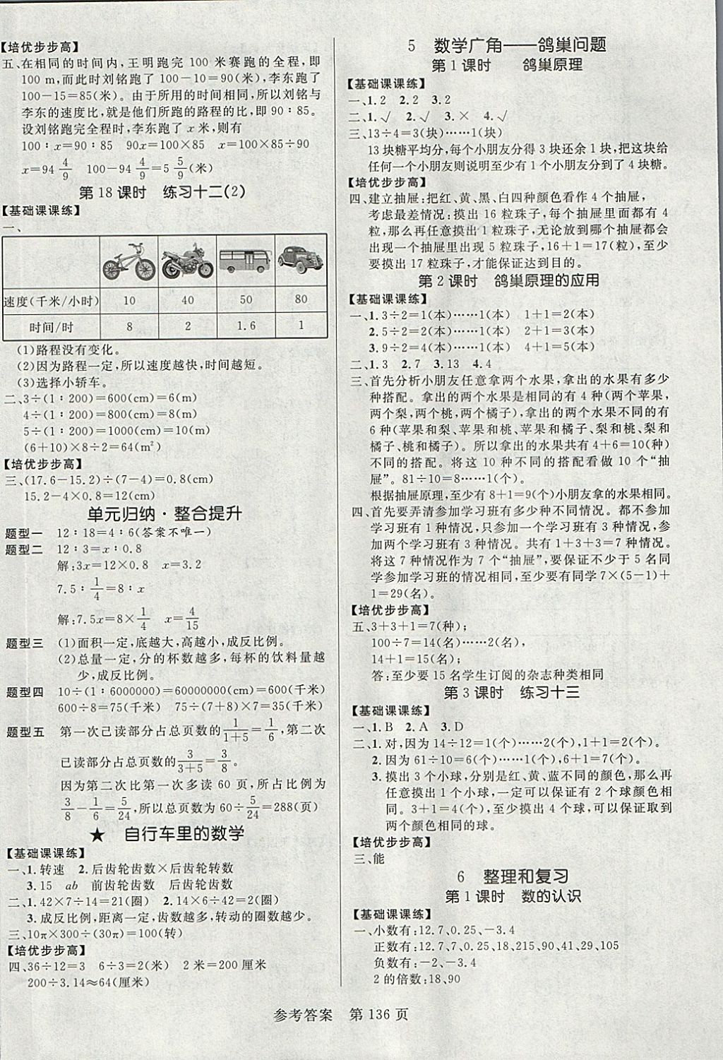 2018年黃岡名師天天練六年級數(shù)學(xué)下冊人教版 參考答案第6頁