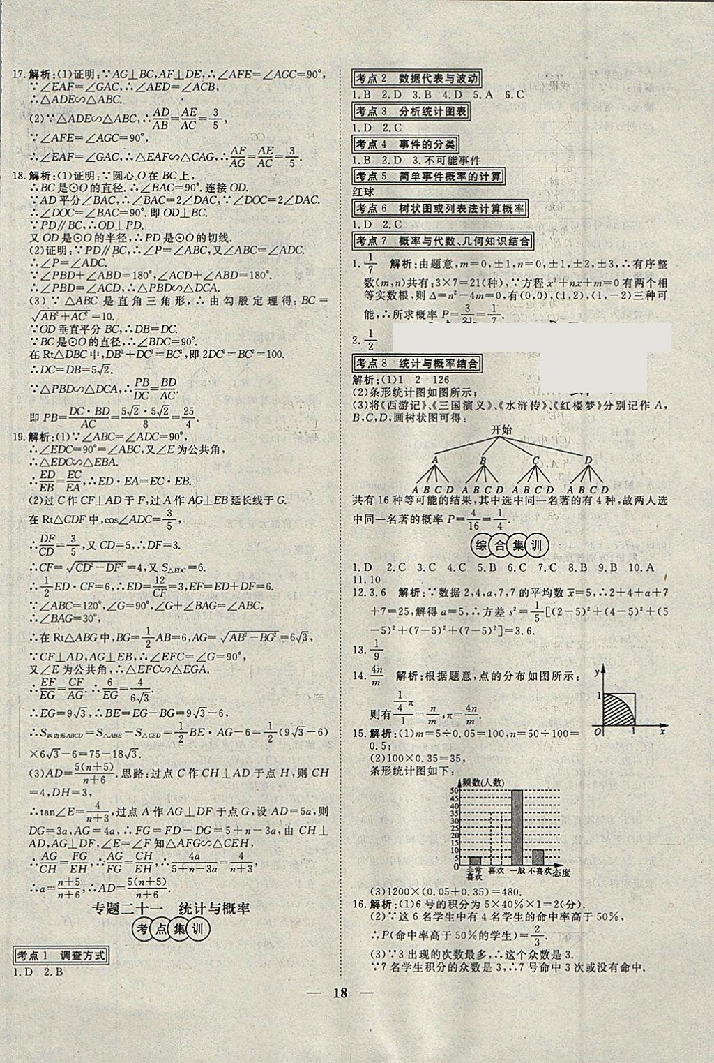 2018年中考試題專題訓練數(shù)學 參考答案第18頁