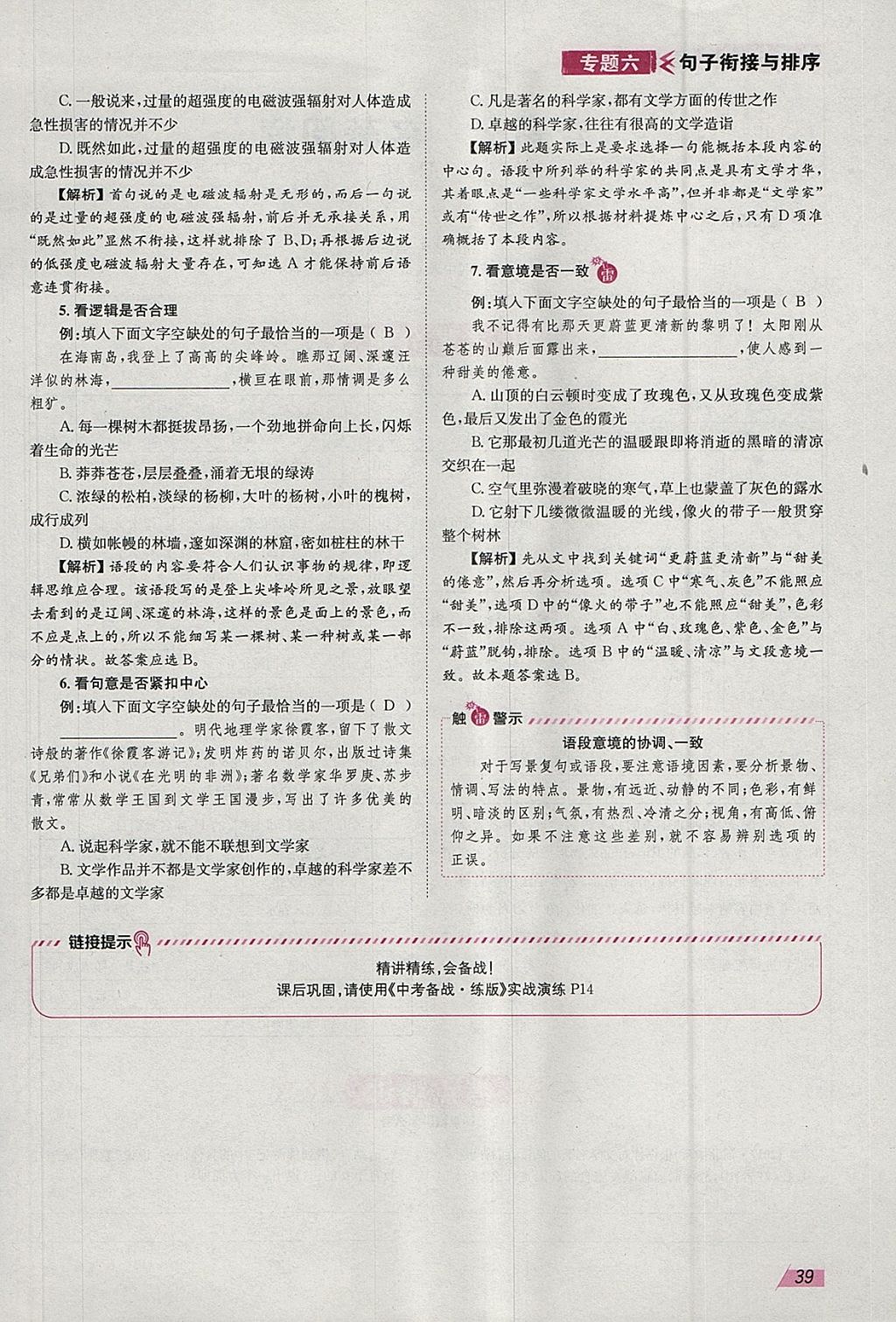 2018年智乐文化中考备战语文河北专版 参考答案第62页