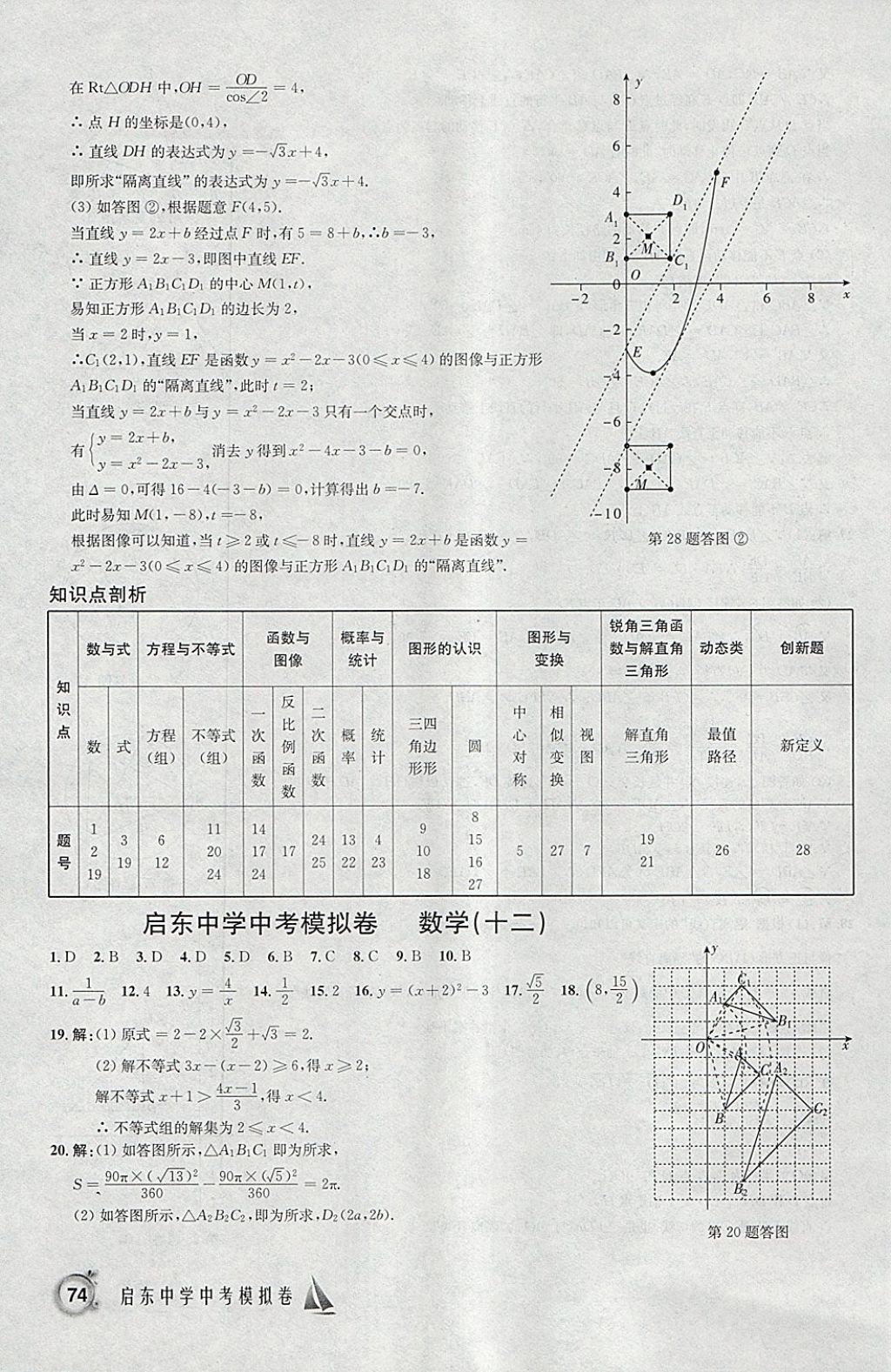 2018年啟東中學中考模擬卷數(shù)學 參考答案第35頁