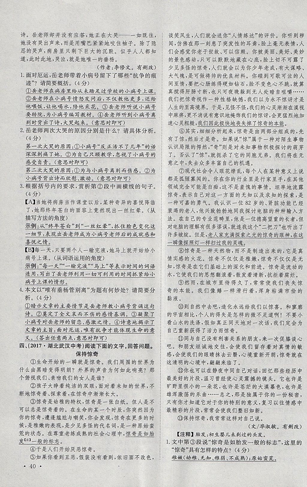 2018年智乐文化中考备战语文河北专版 参考答案第256页