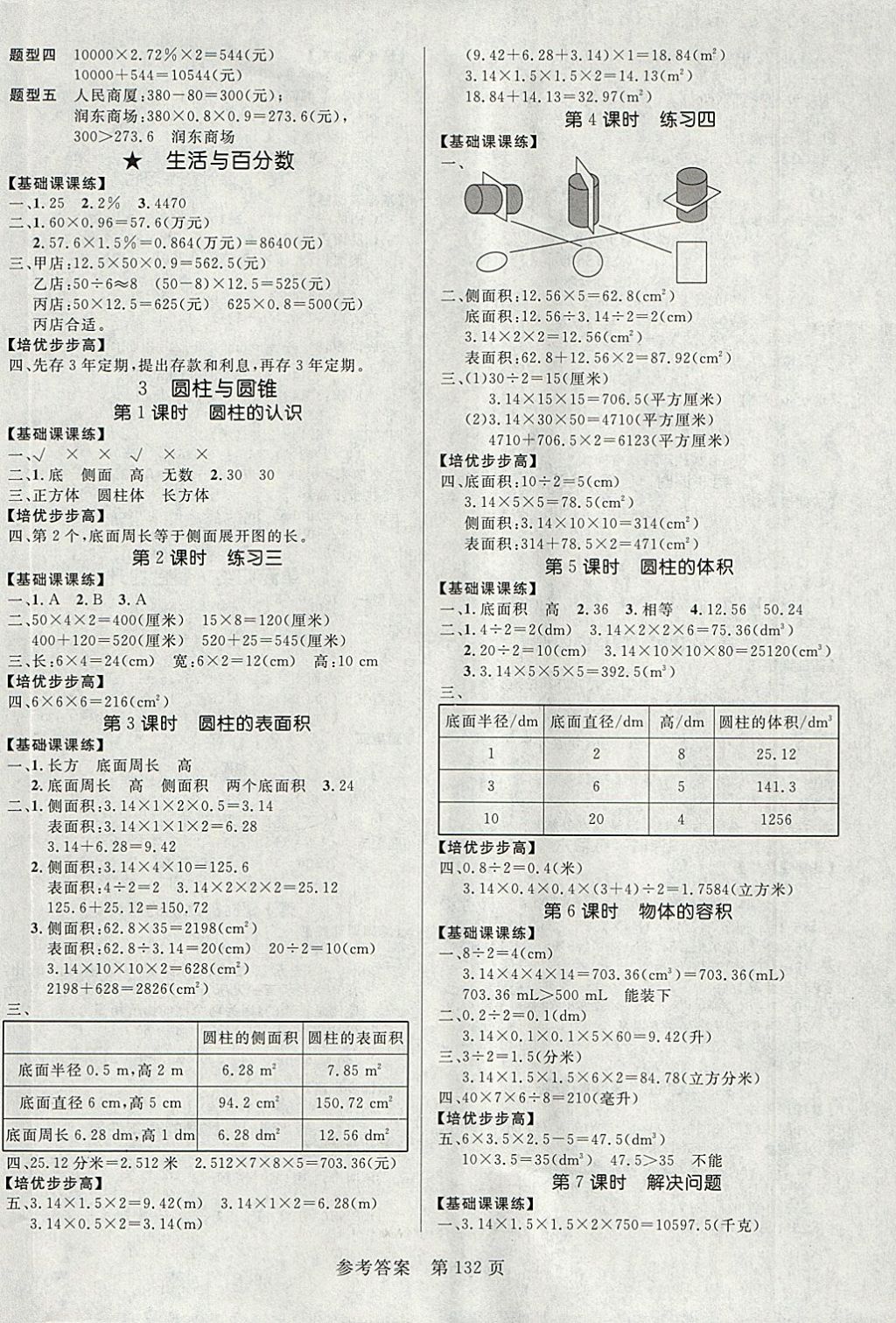 2018年黃岡名師天天練六年級(jí)數(shù)學(xué)下冊人教版 參考答案第2頁