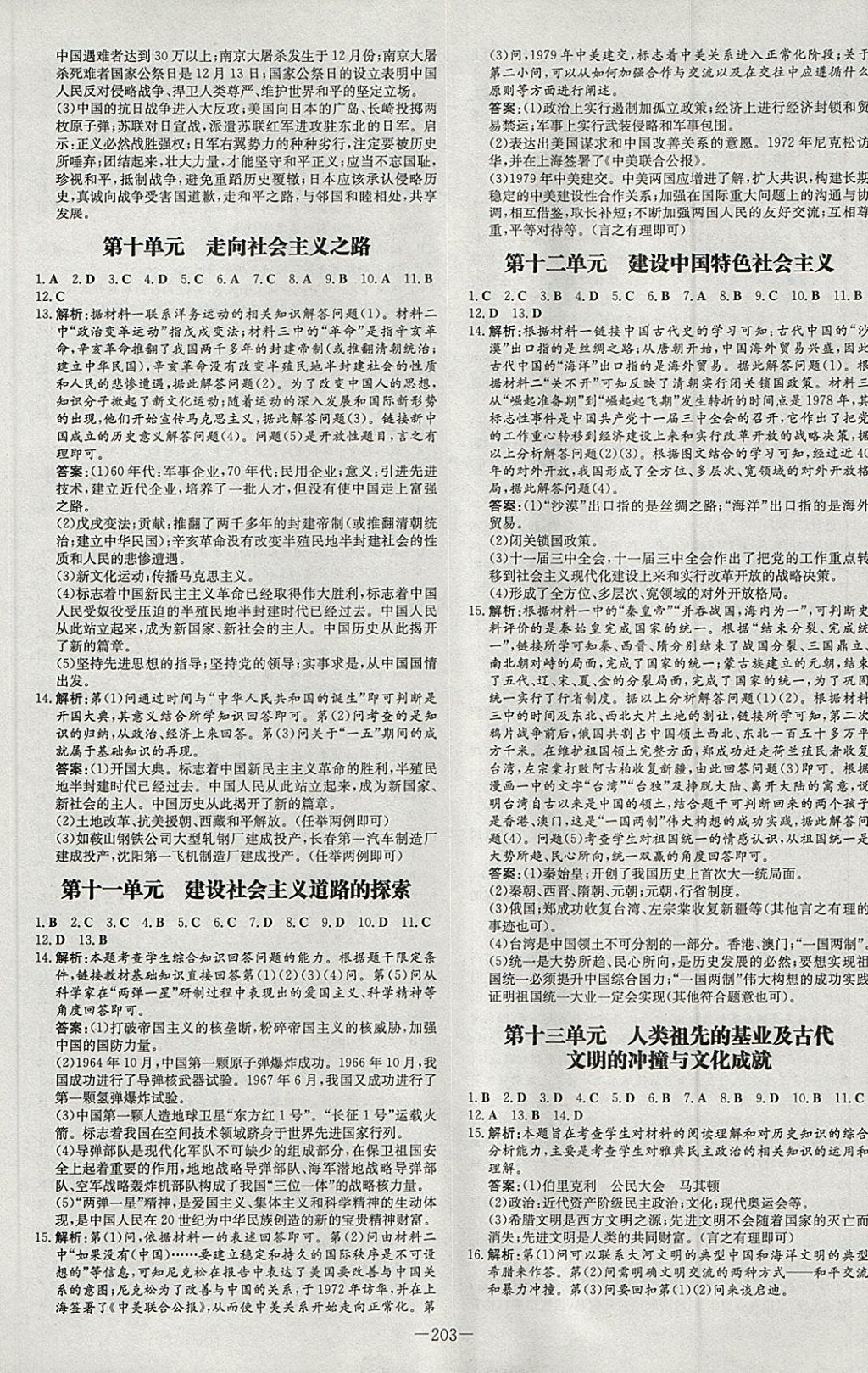 2018年中考總復(fù)習(xí)導(dǎo)與練精講冊(cè)歷史北師大版 參考答案第13頁