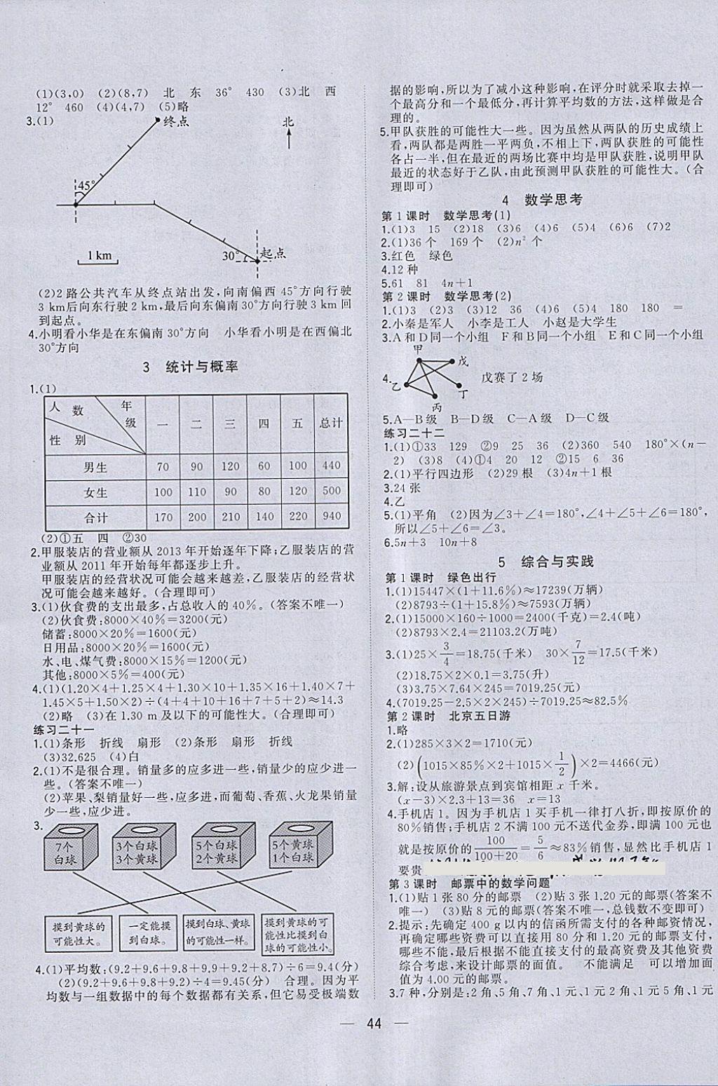 2018年機(jī)靈兔課堂小作業(yè)六年級數(shù)學(xué)下冊人教版 參考答案第8頁