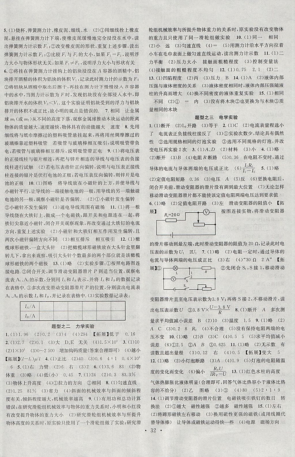 2018年火線100天中考滾動(dòng)復(fù)習(xí)法物理河北地區(qū)專(zhuān)用 參考答案第16頁(yè)