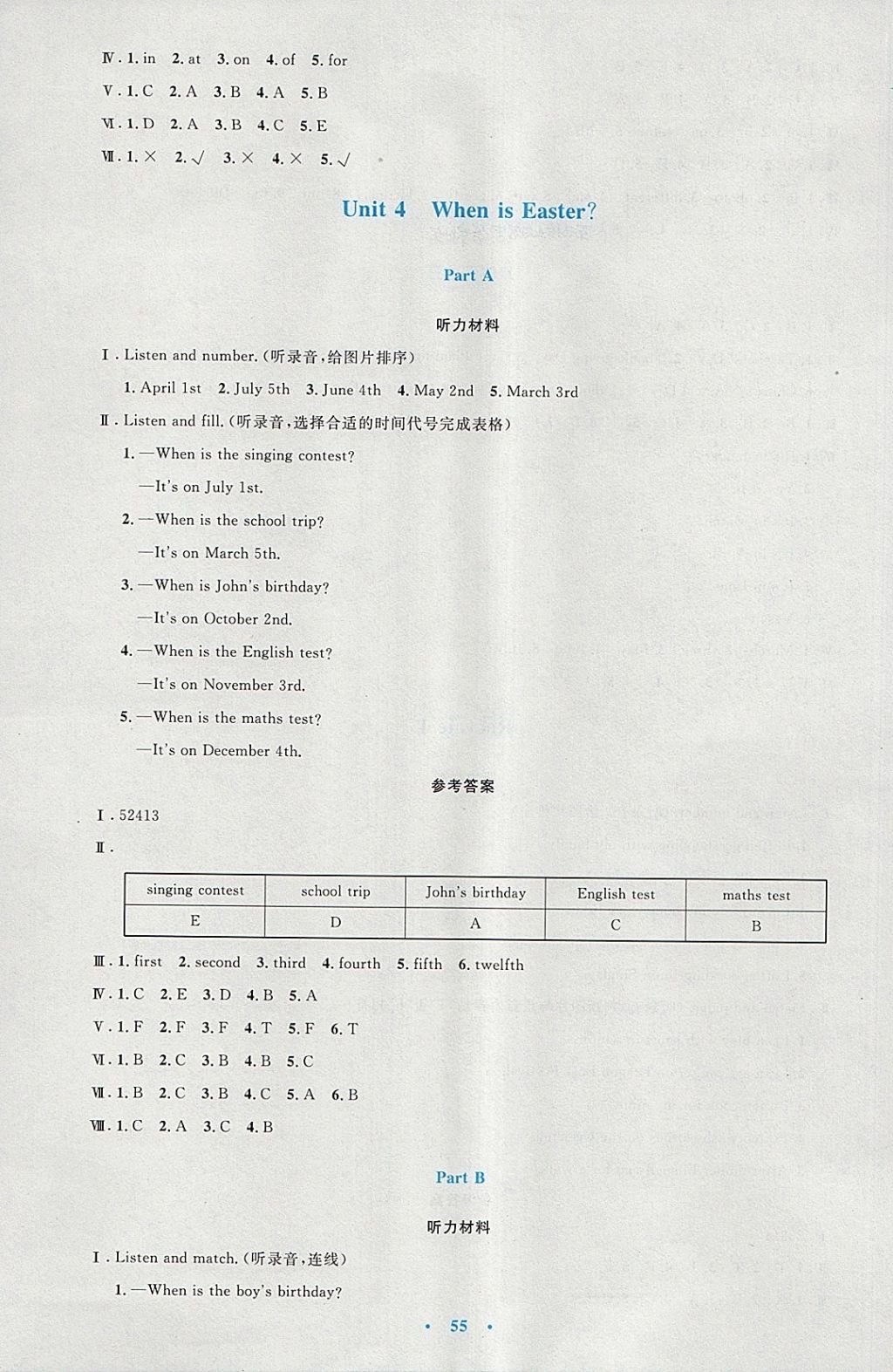 2018年小学同步测控优化设计五年级英语下册人教PEP版三起增强版 参考答案第7页