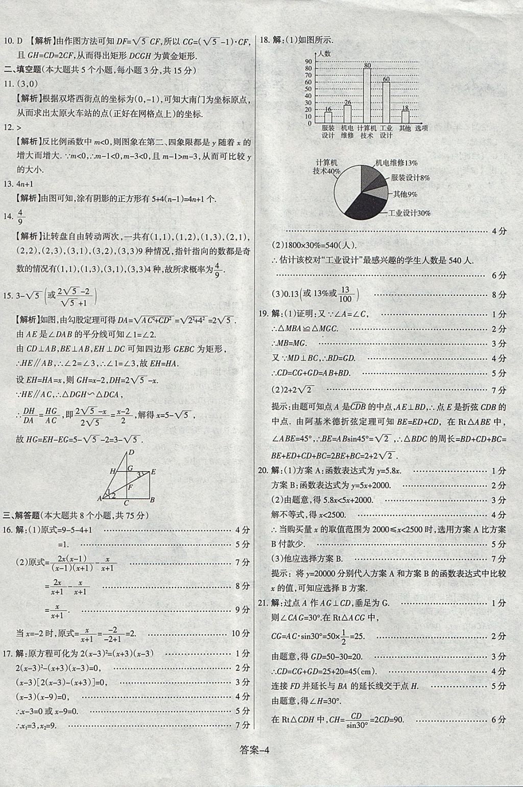 2018年山西中考權(quán)威試卷匯編數(shù)學(xué) 參考答案第4頁