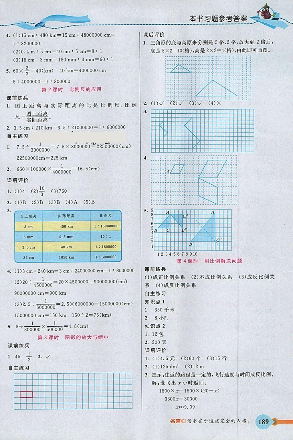 2018年五E課堂六年級(jí)數(shù)學(xué)下冊(cè)人教版 參考答案第6頁(yè)