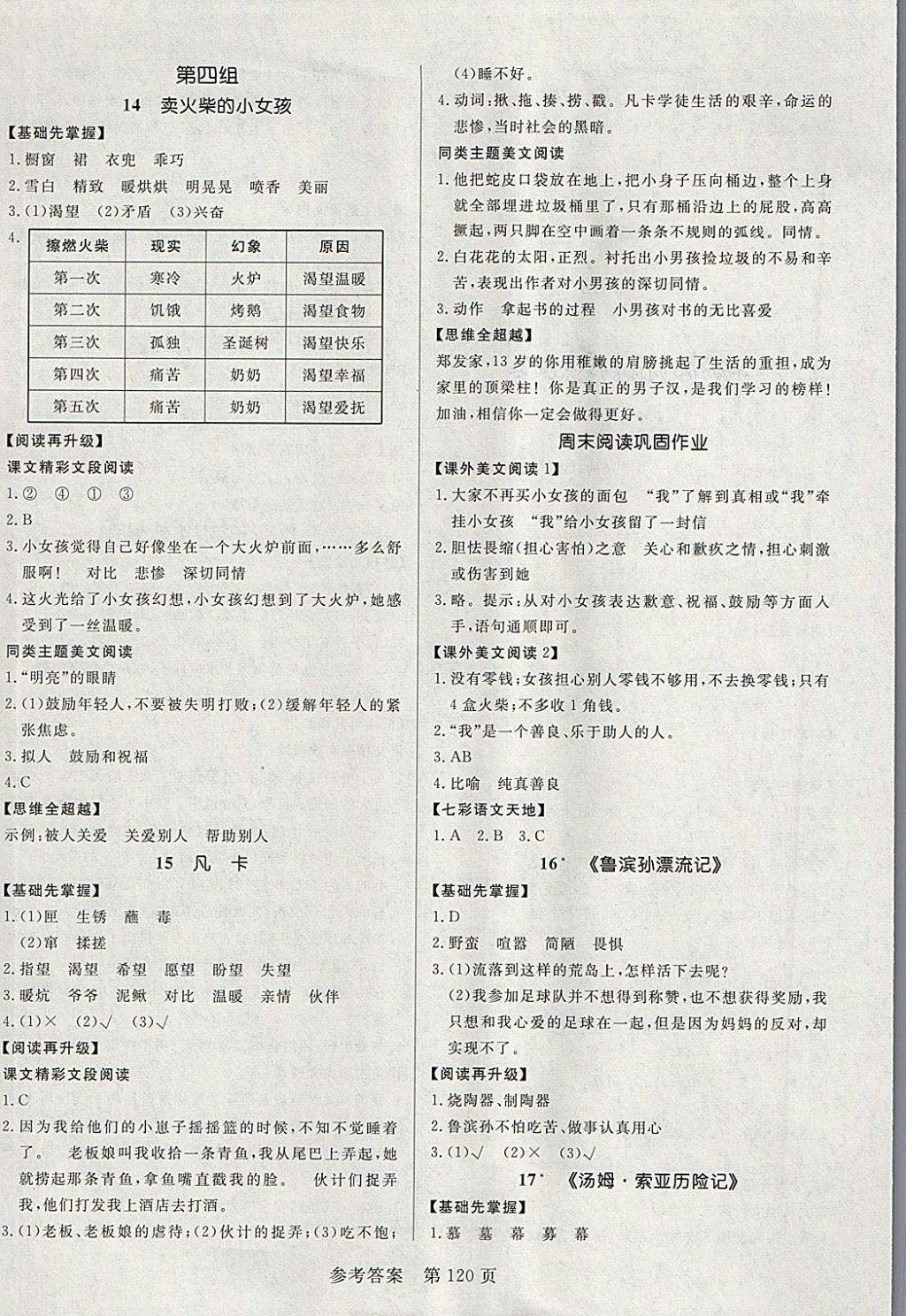 2018年黄冈名师天天练六年级语文下册人教版 参考答案第6页