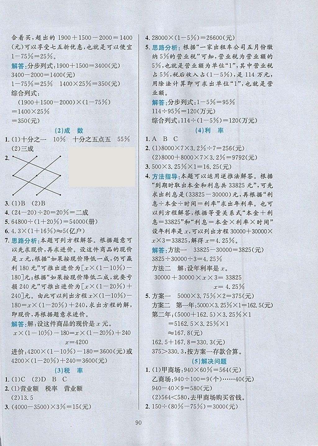 2018年小學教材全練六年級數(shù)學下冊人教版天津專用 參考答案第2頁