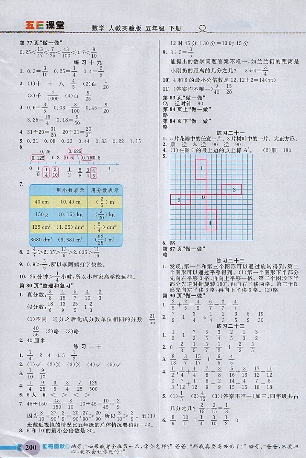 2018年五E課堂五年級(jí)數(shù)學(xué)下冊(cè)人教版 參考答案第13頁