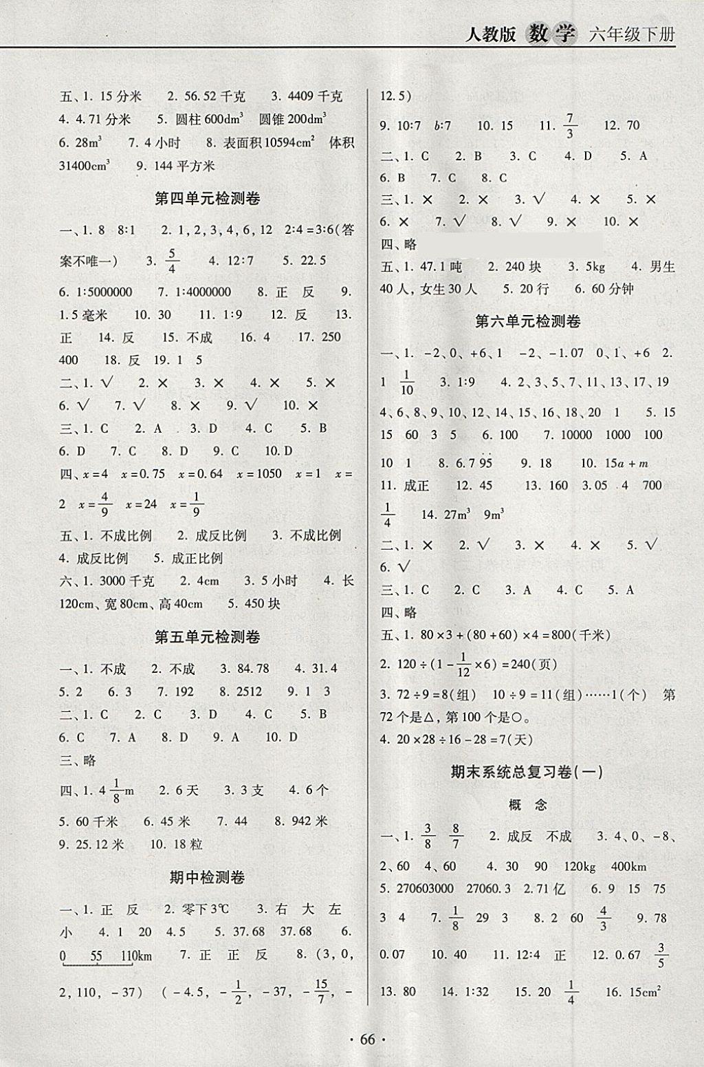 2018年名校名師培優(yōu)作業(yè)本加核心試卷六年級數(shù)學(xué)下冊人教版 第6頁