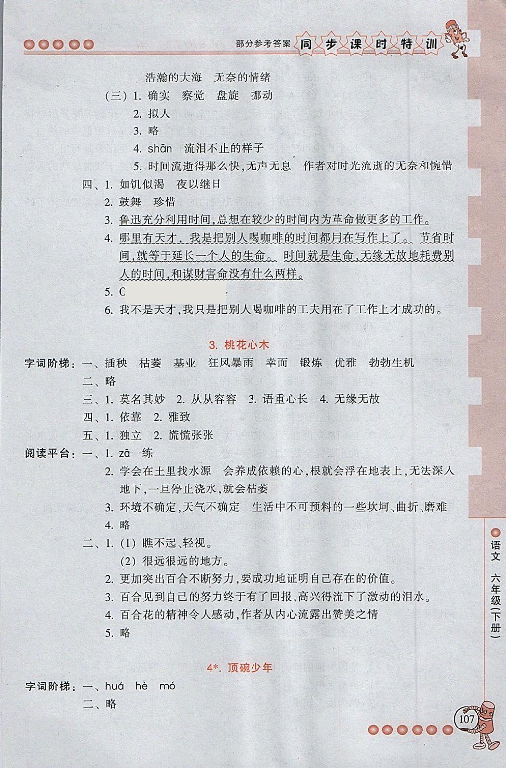 2018年浙江新课程三维目标测评同步课时特训六年级语文下册人教版 第2页