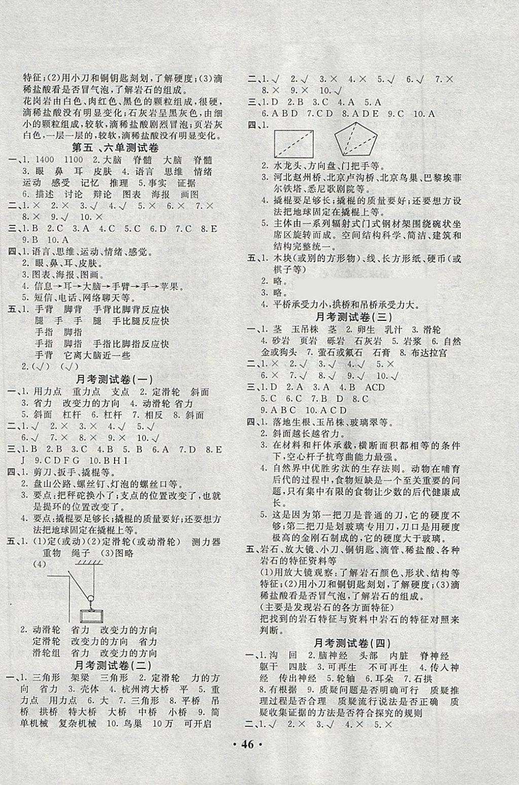 2018年百分金卷五年级科学下册苏教版 第2页