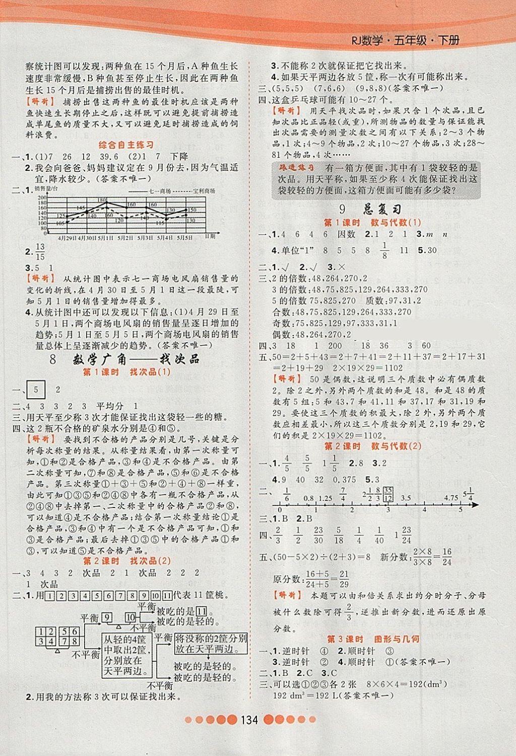 2018年核心課堂作業(yè)創(chuàng)新設(shè)計五年級數(shù)學(xué)下冊人教版 第10頁