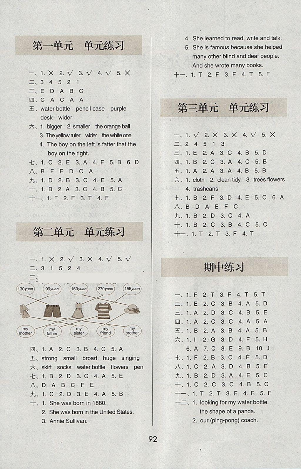 2018年幫你學(xué)英語課堂練習(xí)冊(cè)六年級(jí)下冊(cè)北京版 參考答案第16頁