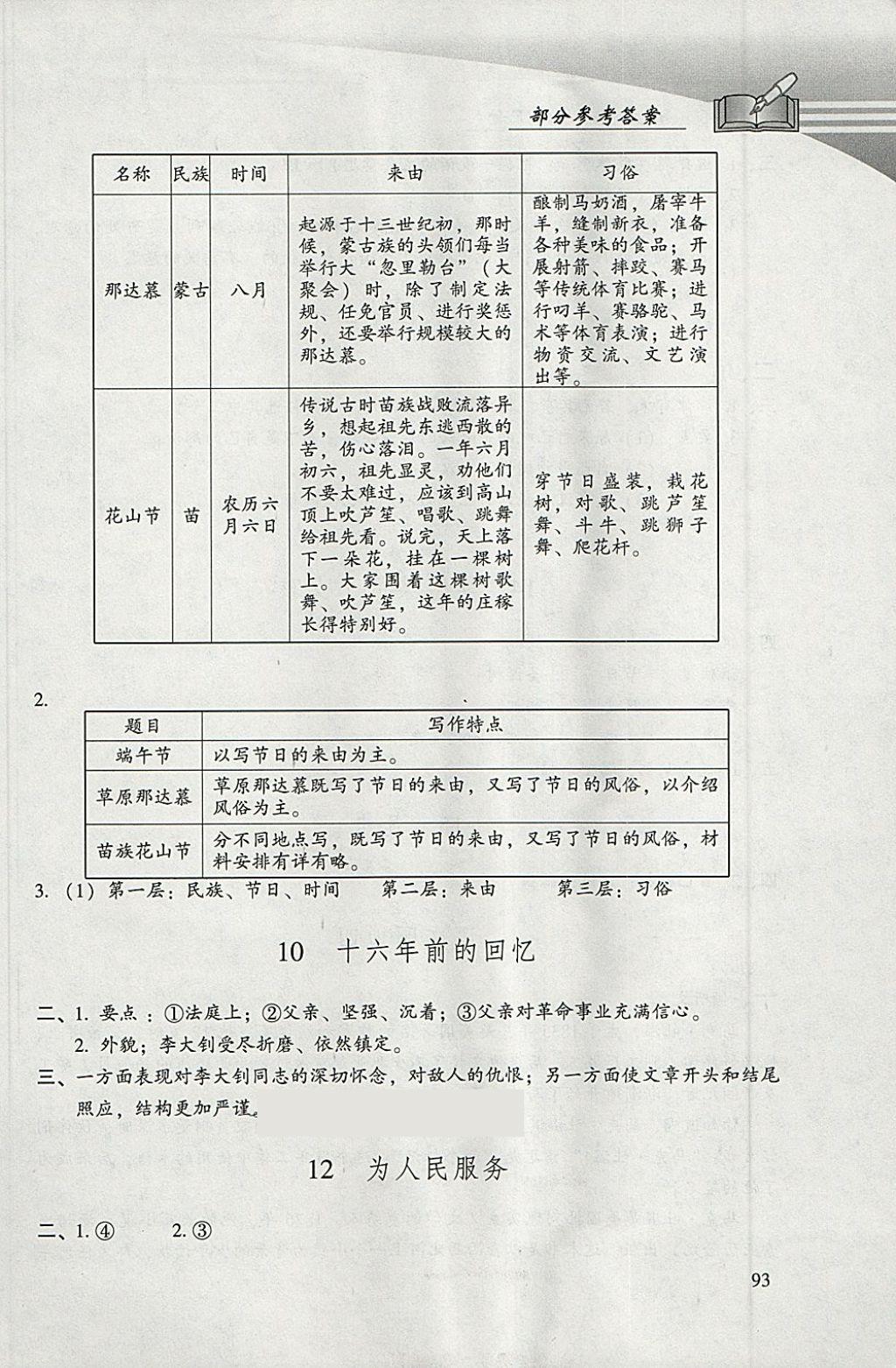 2018年学习探究诊断小学语文六年级下册人教版 参考答案第4页