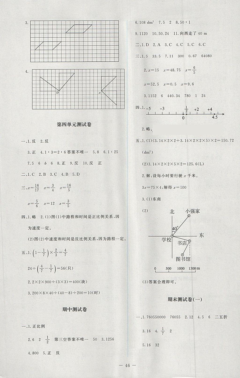 2018年新課標(biāo)同步單元練習(xí)六年級數(shù)學(xué)下冊北師大版 參考答案第6頁