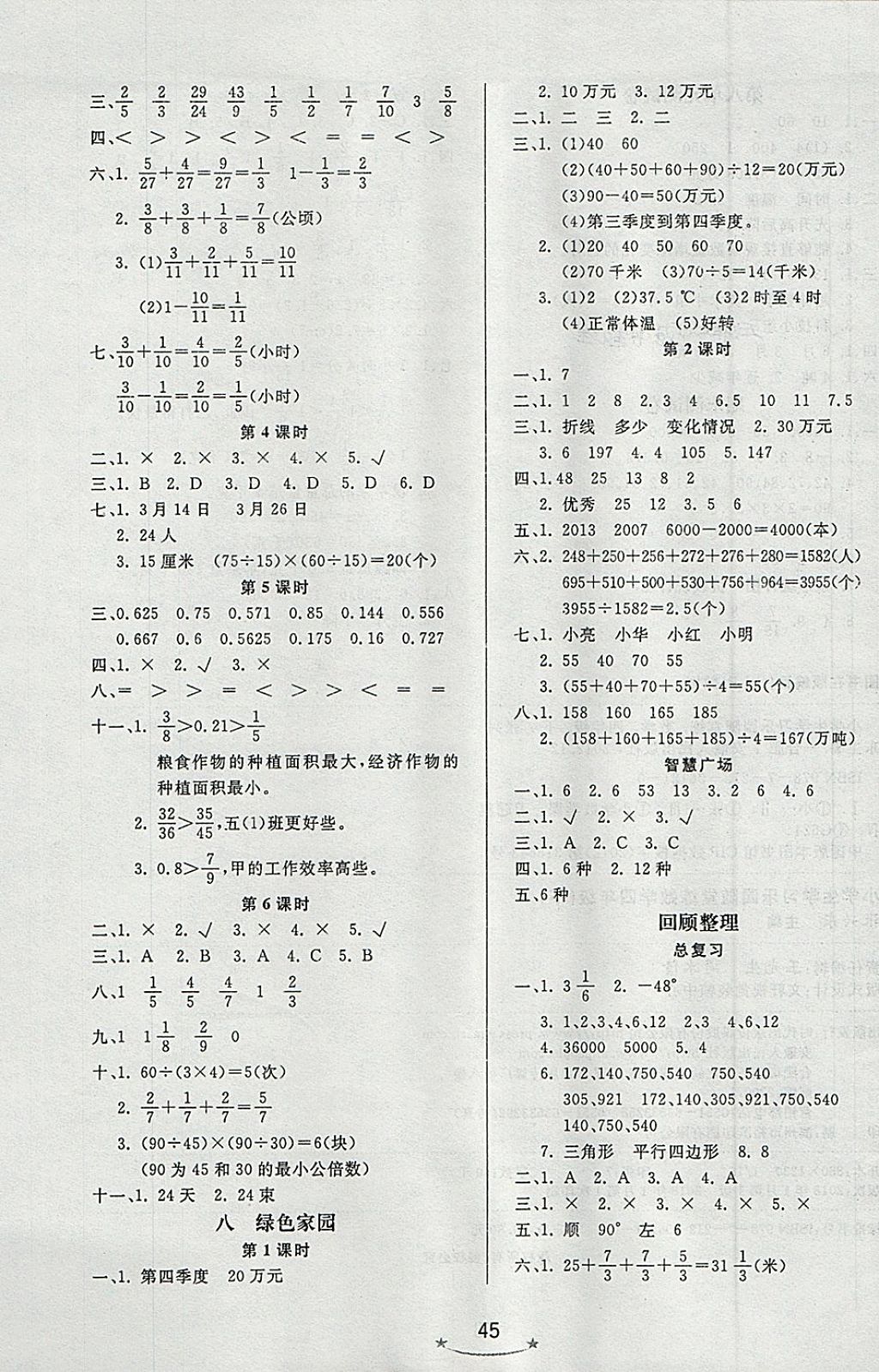 2018年小學(xué)生學(xué)習(xí)樂園隨堂練四年級數(shù)學(xué)下冊青島版五四制 第5頁